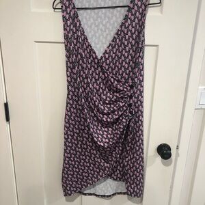 Pink Patterned Sleeveless Dress